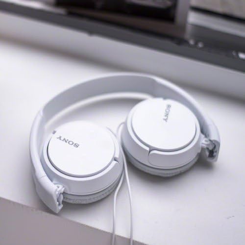 소니 SONY Over On Ear Best Stereo Extra Bass Portable Headphones Headset for Apple iPhone iPod / Samsung Galaxy / mp3 Player / 3.5mm Jack Plug Cell Phone (White)