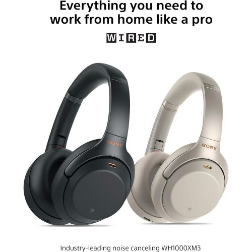 소니 Sony Noise Cancelling Headphones WH1000XM3: Wireless Bluetooth Over the Ear Headset with Mic for phone-call and Alexa voice control - Industry Leading Active Noise Cancellation  S