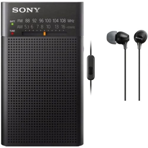 소니 Sony ICFP26 Portable AM/FM Radio (Black) with Earbuds