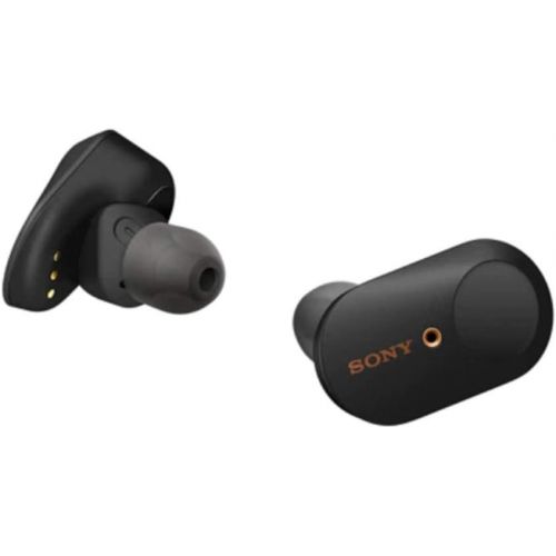 소니 Sony WF-1000XM3 True Wireless Noise-Canceling Earbud Headphones (Silver) with HardShell Travel/Storage case and Noise Isolating Memory Foam & Silicone tips bundle (3 Items)