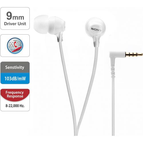 소니 Sony Audio/Video MDR-EX15AP/W EX Earbud Headset White