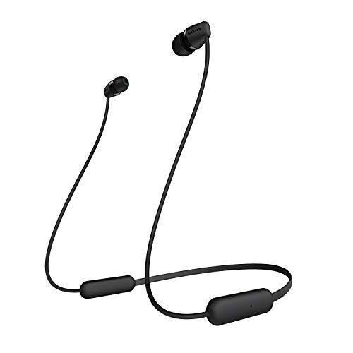 소니 Sony WI-C200 Wireless in-Ear Headset/Headphones with mic for Phone Call, Black (WIC200/B)