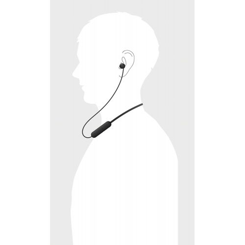 소니 Sony WI-C200 Wireless in-Ear Headset/Headphones with mic for Phone Call, Black (WIC200/B)