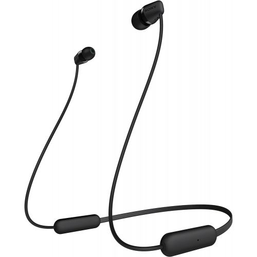 소니 Sony WI-C200 Wireless in-Ear Headset/Headphones with mic for Phone Call, Black (WIC200/B)