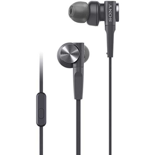 소니 Sony MDR-XB55AP Premium in-Ear Extra Bass Headphones with Mic (Black)