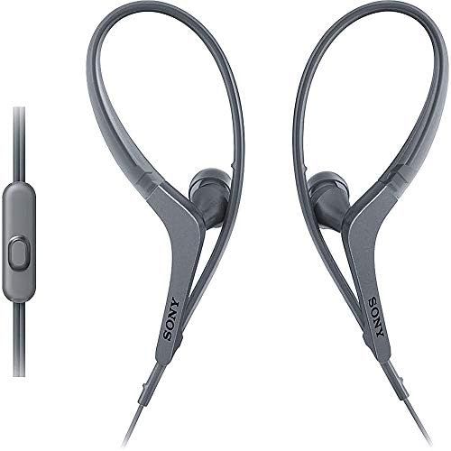 소니 Sony MDR-AS410AP/B - Sport - Earphones with mic - in-Ear - Over-The-Ear Mount - Gray