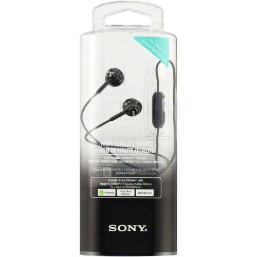 소니 Sony Deep Bass Earphones with Smartphone Control and Mic - Metallic Black