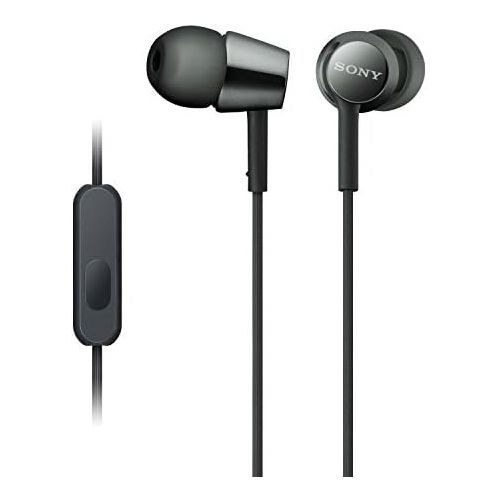 소니 Sony Earbuds with Microphone, in-Ear Headphones and Volume Control, Built-in Mic Earphones for Smartphone Tablet Laptop 3.5mm Audio Plug Devices, Blue (MDREX155AP/L)