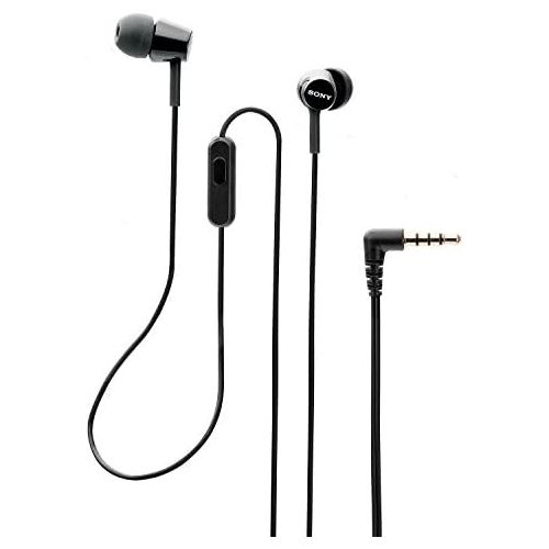 소니 Sony Earbuds with Microphone, in-Ear Headphones and Volume Control, Built-in Mic Earphones for Smartphone Tablet Laptop 3.5mm Audio Plug Devices, Blue (MDREX155AP/L)