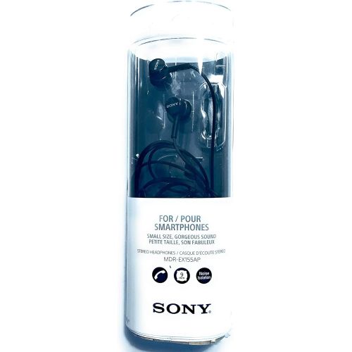 소니 Sony Earbuds with Microphone, in-Ear Headphones and Volume Control, Built-in Mic Earphones for Smartphone Tablet Laptop 3.5mm Audio Plug Devices, Blue (MDREX155AP/L)