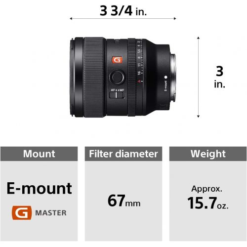 소니 Sony E-mount FE 24mm F1.4 GM Full Frame Wide-angle Prime Lens (SEL24F14GM), Black