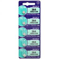 Sony 364 (SR621SW) 1.55V Silver Oxide 0% Hg Mercury Free Watch Battery (5 Batteries)