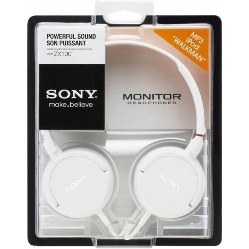 소니 Sony Slim Lightweight Dynamic Studio Monitor Stereo Headphones with Pressure Relieving Earpads, Swivel Earcups, High Power Neodymium Magnets, 30mm Deep Bass Drivers, Multi-Layer Do