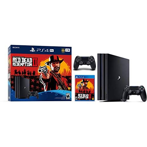 소니 Newest Sony Playstation 4 Pro 2TB HDD Console - Red Dead Redemption 2 Game Bundle with DualShock-4 Wireless Controller, AMD 8 Cores Processor, USB 3.1, HDMI