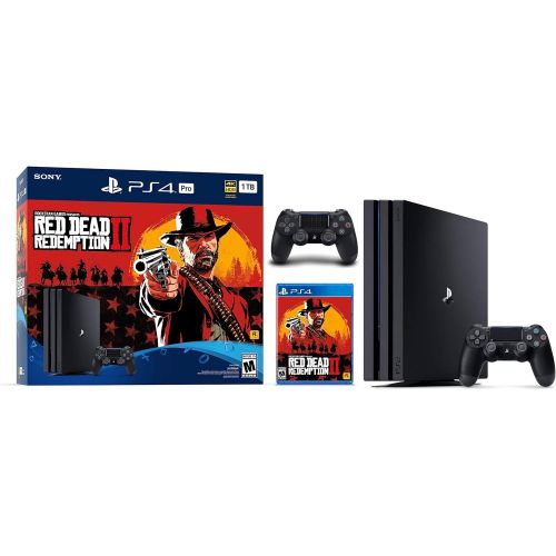 소니 Newest Sony Playstation 4 Pro 2TB HDD Console - Red Dead Redemption 2 Game Bundle with DualShock-4 Wireless Controller, AMD 8 Cores Processor, USB 3.1, HDMI