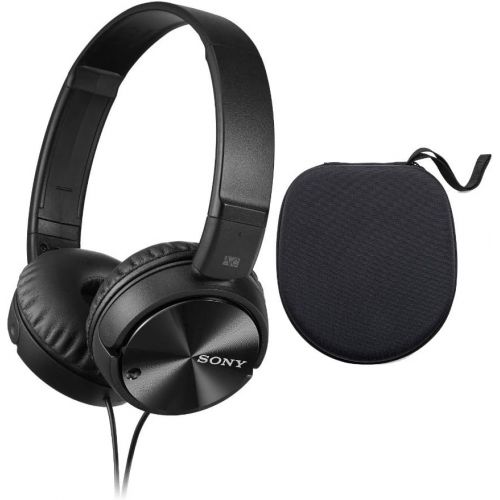 소니 Sony ZX110NC Noise Cancelling Headphones with Protective Headphone Case Bundle (2 Items)