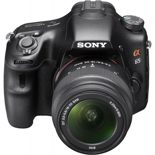 소니 Sony SLT-A65V 24.3 MP Translucent Mirror Digital SLR With 18-55mm Lens