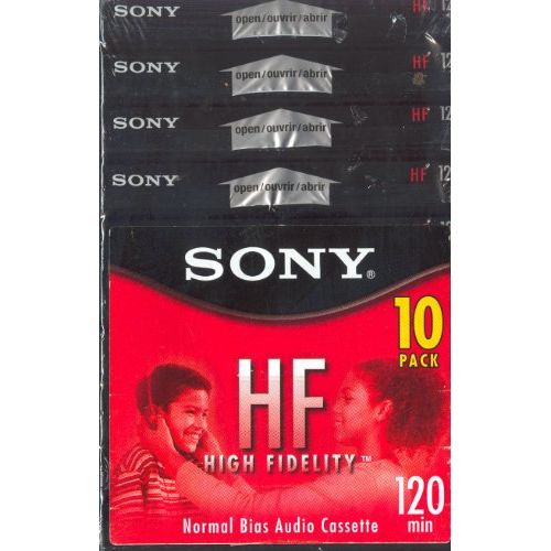 소니 Sony 10C120HFL 120-Minute HF Cassette Tape (10-Brick)