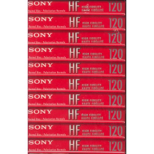 소니 Sony 10C120HFL 120-Minute HF Cassette Tape (10-Brick)