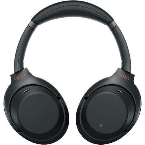 소니 Sony WH-1000XM3B Wireless Bluetooth Noise-Canceling Over-Ear Headphones (Black) Essential Commuter Bundle with Headphone Cleaner and Cleaning Cloth