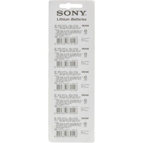 소니 Sony CR2450 3V Lithium Coin Battery Pack Of 5 Batteries