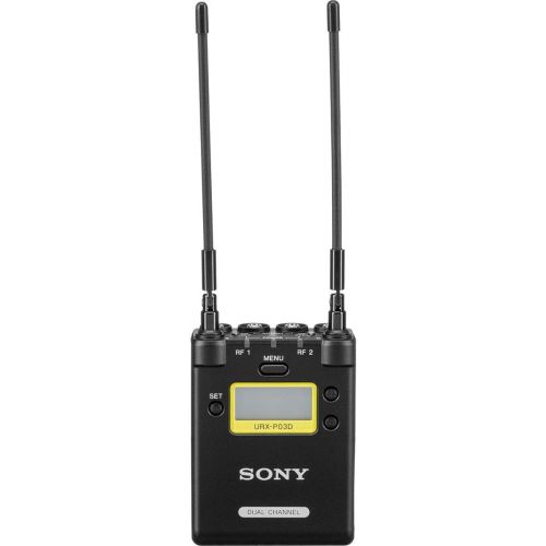 소니 Sony URX-P03D 2-Channel Portable Wireless Receiver for UWP-D Microphone System, Dynamic Switching Diversity, UHF Channels 25/36: 536 to 608MHz