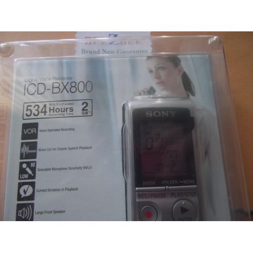 소니 Sony ICD-BX800 2 GB Flash Memory Digital Voice Recorder (Silver)