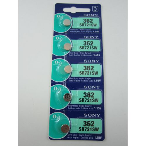 소니 5X Sony SR721SW 362-1.55V Silver Oxide Button Cell Watch Battery Batteries New - Official Genuine Sony