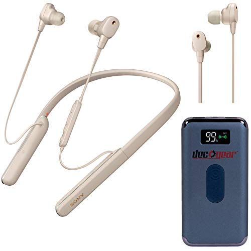 소니 Sony WI-1000XM2/S Wireless in-Ear Headphones (Silver) w/Deco Gear Portable Charger Bundle