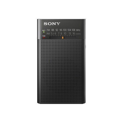 소니 Sony All in One Compact Design Pocket Portable Size AM/FM Radio with Built-in Speaker, Earphone Jack, LED Tuning Indicator & Carry Strap