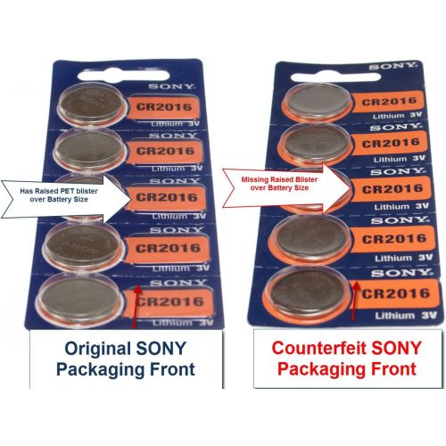 소니 Sony CR2016 3 Volt Lithium Manganese Dioxide Battery, Genuine Sony Blister Packaging (1 Cell)