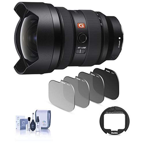 소니 Sony FE 12-24mm f/2.8 GM Lens E-Mount Bundle with Haida Rear Lens ND Filter Kit, Cleaning Kit