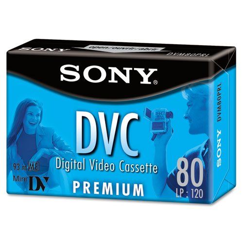 소니 Sony Premium Grade Digital DVC Videotape Cassette, 80 Minutes