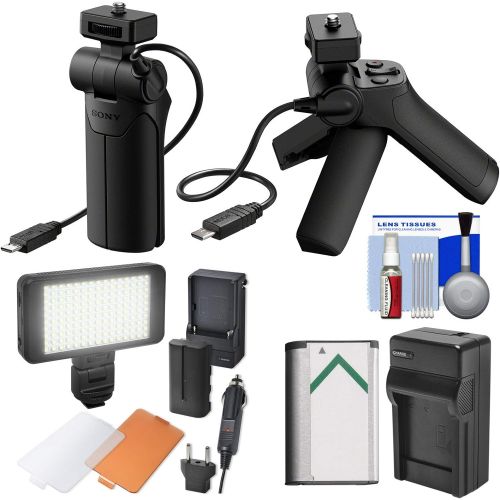 소니 Sony VCT-SGR1 Shooting Grip & Mini Tripod with Battery & Charger + LED Video Light + Diffuser Dish + Kit