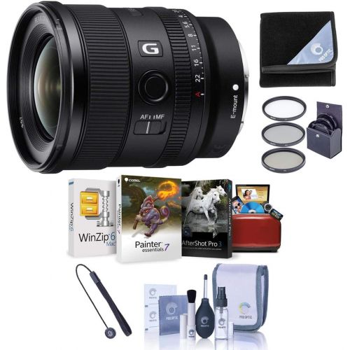 소니 Sony FE 20mm f/1.8 G Full Frame E-Mount Lens Bundle with Accessories and Mac Software Suite