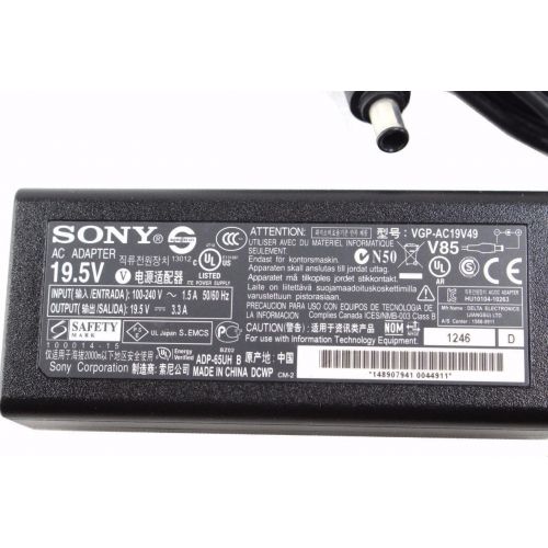 소니 Sony VGP-AC19V48 65W AC Adapter for Select Vaio Laptops