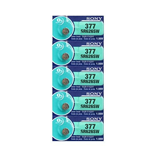 소니 Sony Battery 377 (SR626SW) Silver Oxide 1.55V (5 Batteries Per Pack)