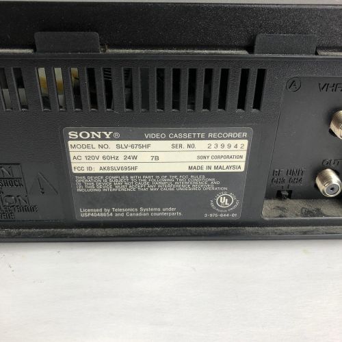 소니 Sony SLV-675HF Video Cassette Recorder Player VCR w/ Hi Fi Stereo