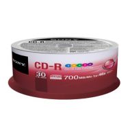 Sony 30CDQ80XP CD-R 48X 80 min/700MB Color Spindle Compact Disc, 30-Pack