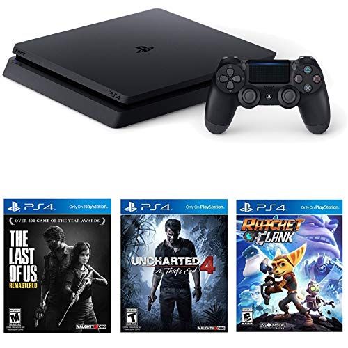 소니 Sony Playstation 4 Slim(CUH-2215B) 1TB Core with Starter Pack Bundle-(Jet Black)