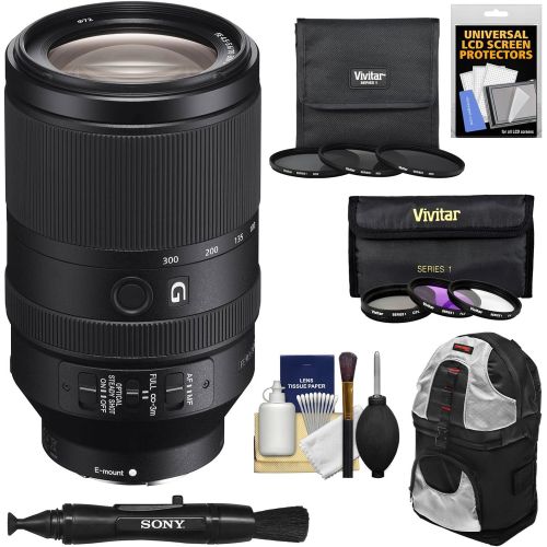 소니 Sony Alpha E-Mount FE 70-300mm f/4.5-5.6 G OSS Zoom Lens with 6 UV/FLD/CPL /ND2/ND4/ND8 Filters + Backpack Bundle