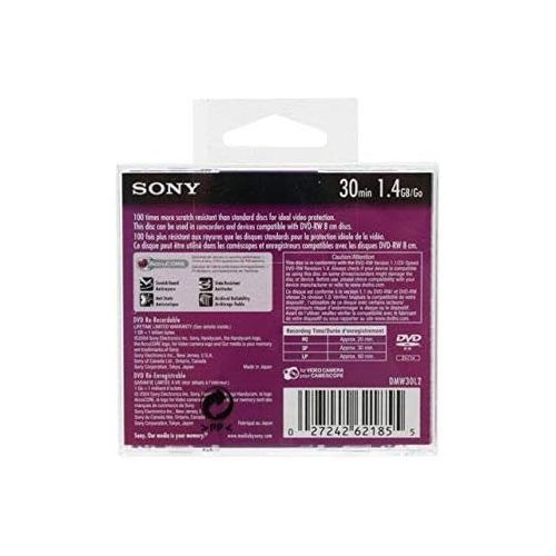 소니 Sony DVD-RW Mini Recordable disc DISC,DVD-RW,8CM,30M,1.4GB 7107