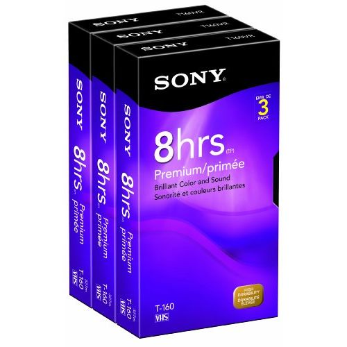 소니 Sony 3T160VR 160-Minute VHS - 3 Pack (Discontinued by Manufacturer)