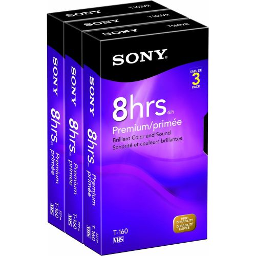 소니 Sony 3T160VR 160-Minute VHS - 3 Pack (Discontinued by Manufacturer)