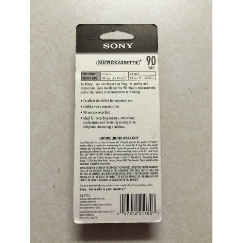 소니 SONY CORPORATION SONY mc90 Microcassette Audio Tapes 6 pack