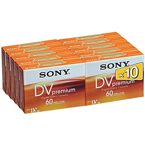 소니 Sony DVC60PRL Mini DV Tape 60min Premium Data Cartridge 10 Packs