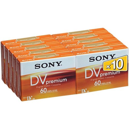 소니 Sony DVC60PRL Mini DV Tape 60min Premium Data Cartridge 10 Packs