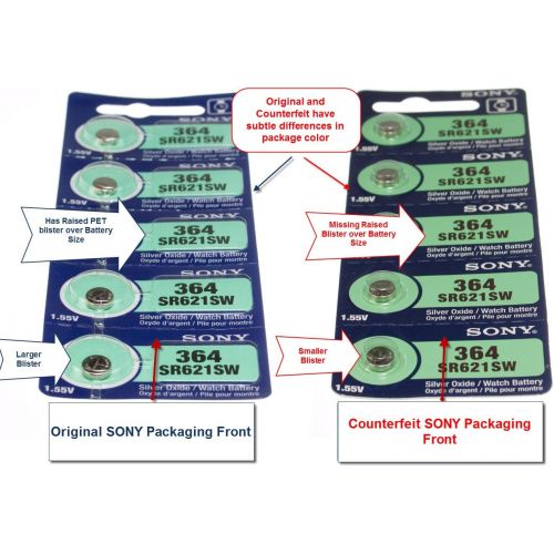 소니 Sony Watch Battery Button cell SR621SW SR-621SW 364 (Pack of 10)