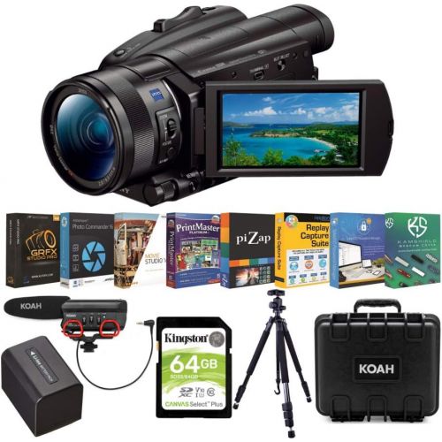 소니 Sony FDR AX700 4K HDR Handycam Camcorder Content Creator Bundle (7 Items)