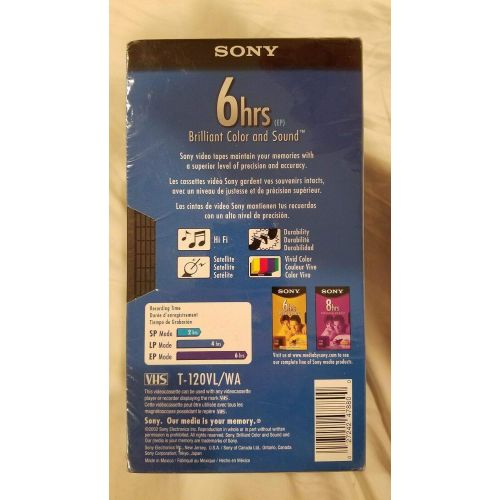 소니 Sony VHS T-120VL/WA Standard Grade VHS Tape - 5 pack